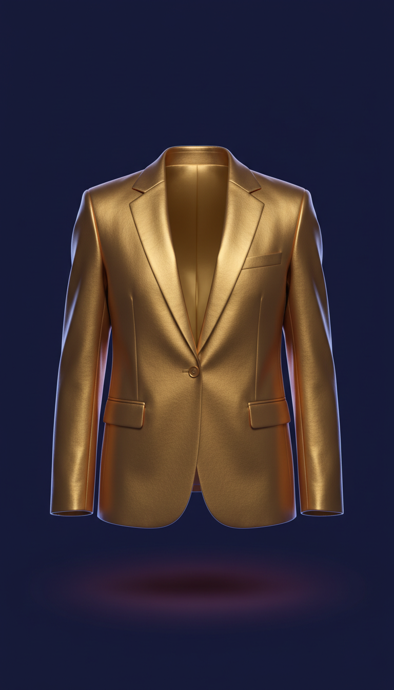 Gold Metallic Blazer Shine Finish