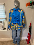 Blue dressy street outfit