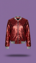 Disco Red Sequin Bomber Jacket