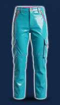 Electric Cyan Vinyl Cargo Pants